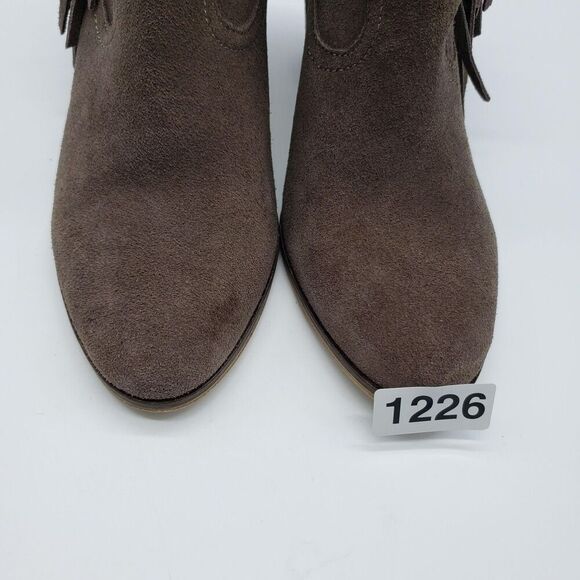 Steve Madden Boots Womens Size 9.5M Brown Suede Fringe Ankle Block Heel Western - Picture 13 of 13